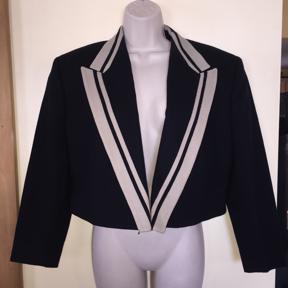 GIANNI VERSACE vintage wool crop jacket/lined